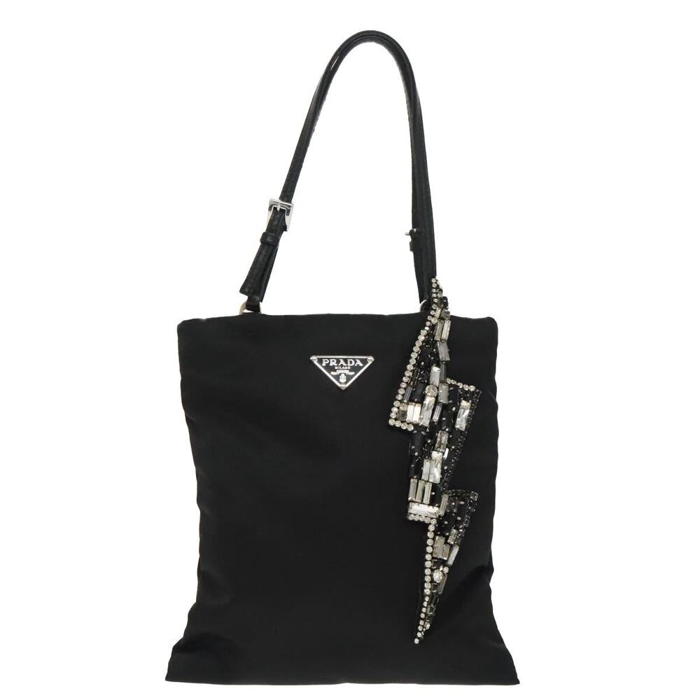 Prada Nylon Chain Shoulder Bag Black